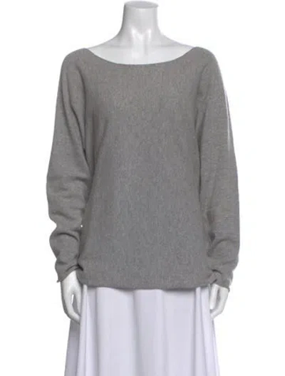 Pre-owned Vince Wool Bateau Neckline Sweater In Gray