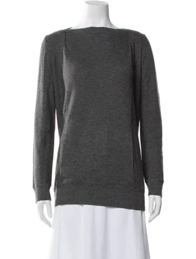 Pre-owned Vince Wool Bateau Neckline Sweater In Gray