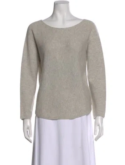 Pre-owned Vince Wool Bateau Neckline Sweater In Gray