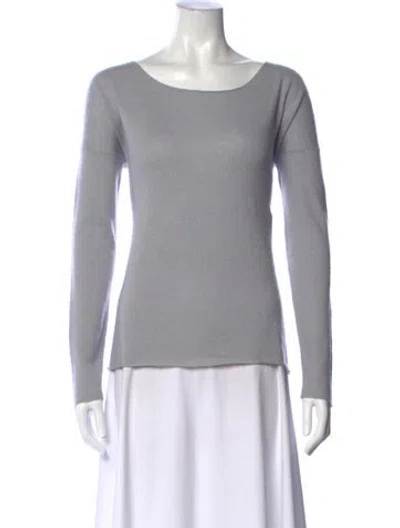 Pre-owned Vince Wool Bateau Neckline Sweater In Gray