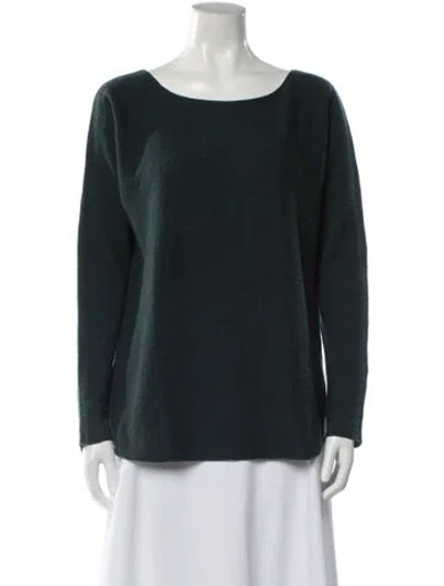 Pre-owned Vince Wool Bateau Neckline Sweater In Green