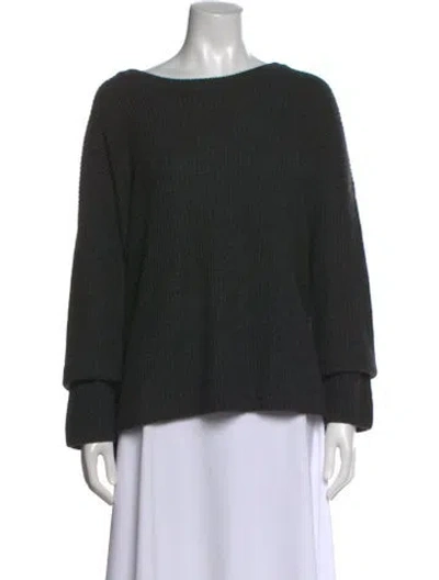Pre-owned Vince Wool Bateau Neckline Sweater In Green