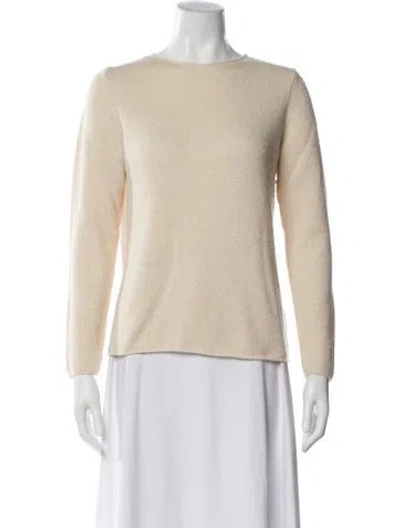 Pre-owned Vince Wool Bateau Neckline Sweater In Neutral