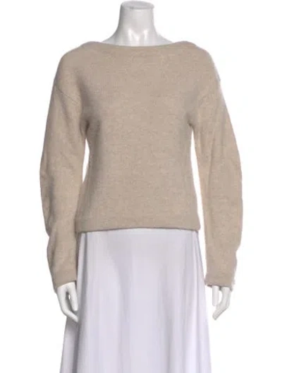 Pre-owned Vince Wool Bateau Neckline Sweater In Neutral