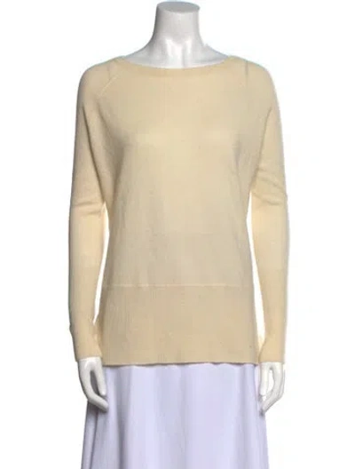 Pre-owned Vince Wool Bateau Neckline Sweater In Neutral
