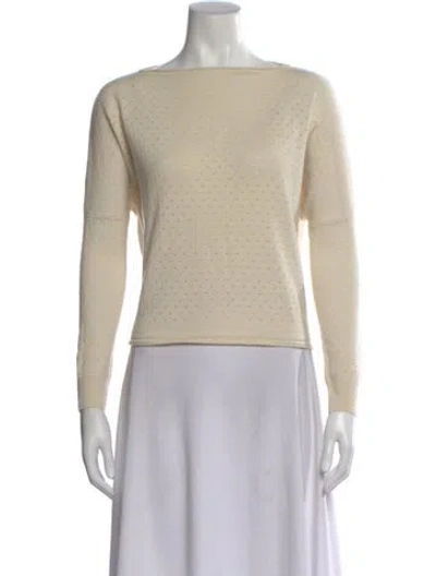 Pre-owned Vince Wool Bateau Neckline Sweater In Neutral