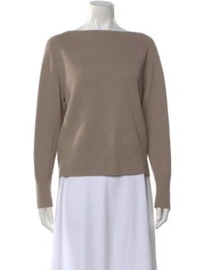Pre-owned Vince Wool Bateau Neckline Sweater In Neutral