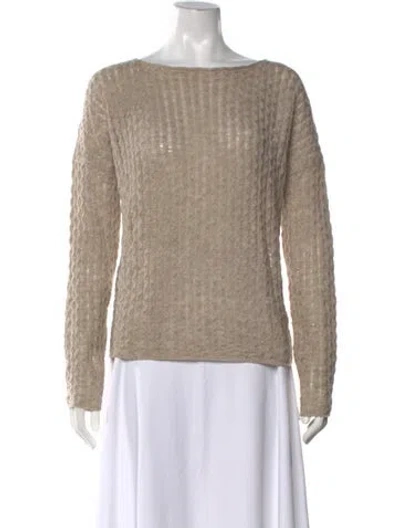 Pre-owned Vince Wool Bateau Neckline Sweater In Neutral