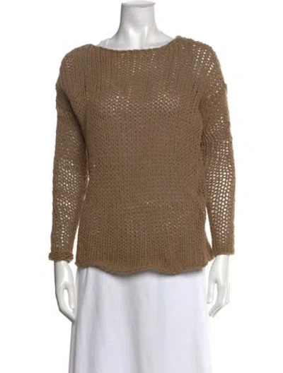 Pre-owned Vince Wool Bateau Neckline Sweater In Neutral
