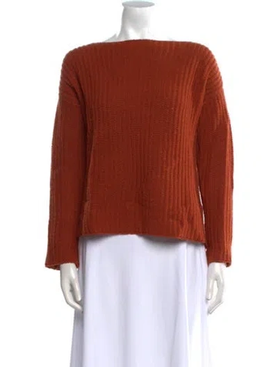Pre-owned Vince Wool Bateau Neckline Sweater In Orange