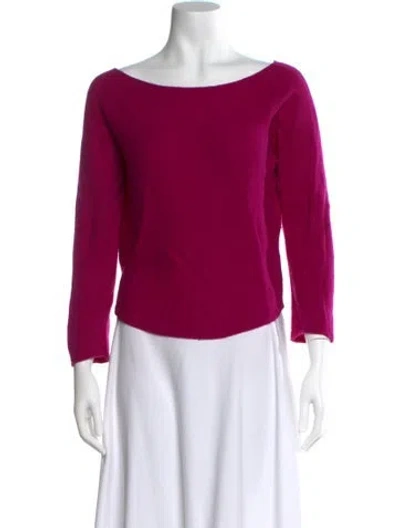 Pre-owned Vince Wool Bateau Neckline Sweater In Purple