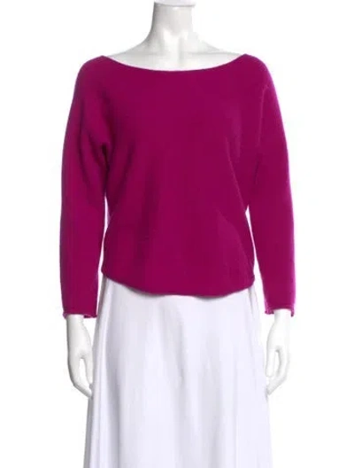 Pre-owned Vince Wool Bateau Neckline Sweater In Purple