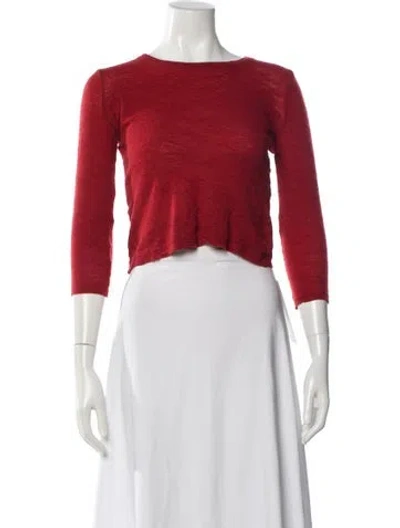 Pre-owned Vince Wool Bateau Neckline Sweater In Red