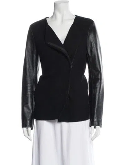 Pre-owned Vince Wool Biker Jacket In Black