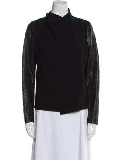 Pre-owned Vince Wool Biker Jacket In Black