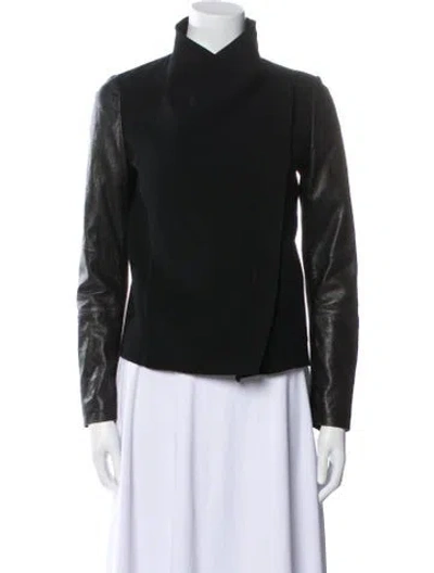 Pre-owned Vince Wool Biker Jacket In Black