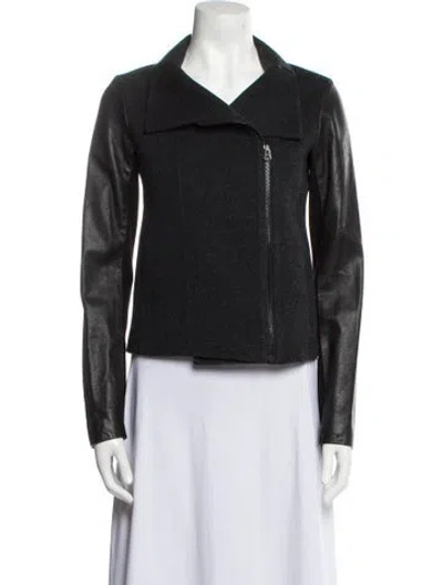 Pre-owned Vince Wool Biker Jacket In Black