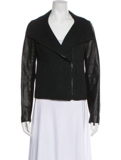 Pre-owned Vince Wool Biker Jacket In Black