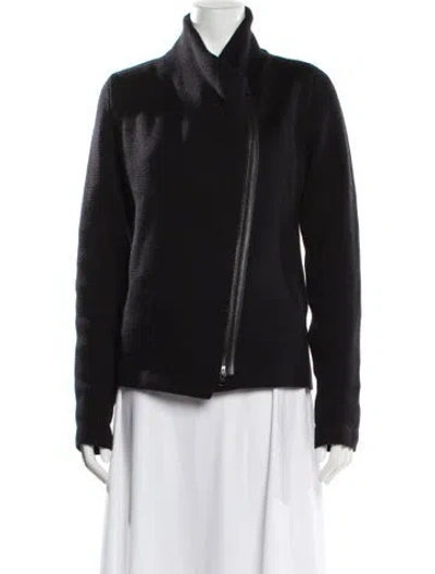 Pre-owned Vince Wool Biker Jacket In Black