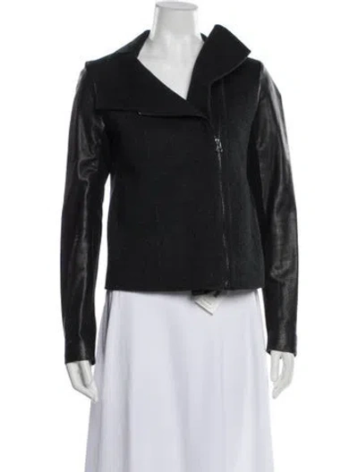 Pre-owned Vince Wool Biker Jacket In Black