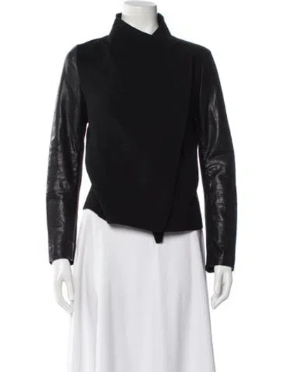 Pre-owned Vince Wool Biker Jacket In Black