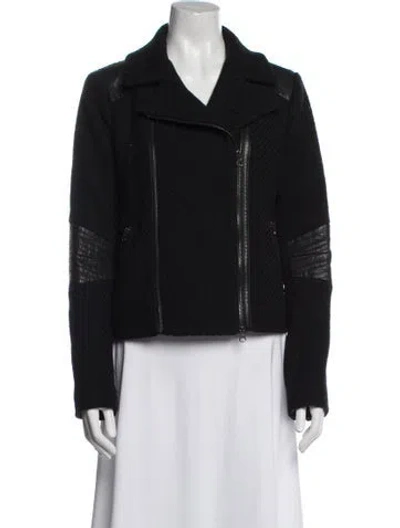 Pre-owned Vince Wool Biker Jacket In Black