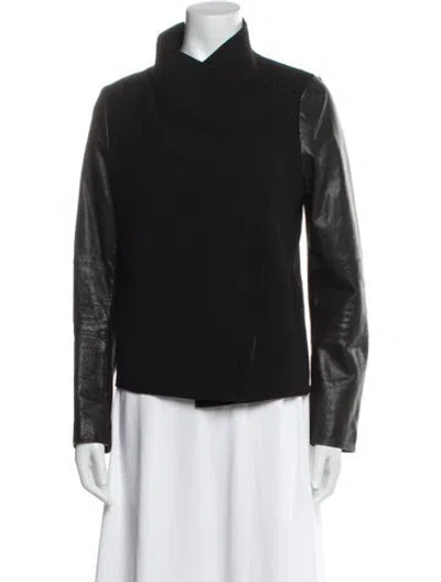 Pre-owned Vince Wool Biker Jacket In Black