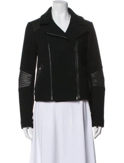 Pre-owned Vince Wool Biker Jacket In Black