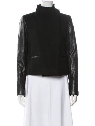 Pre-owned Vince Wool Biker Jacket In Black