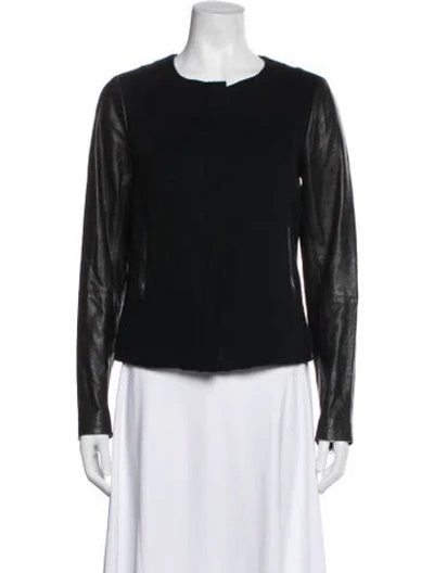 Pre-owned Vince Wool Biker Jacket In Black