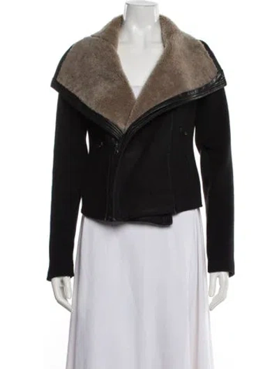 Pre-owned Vince Wool Biker Jacket In Black