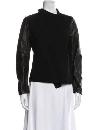 Pre-owned Vince Wool Biker Jacket In Black