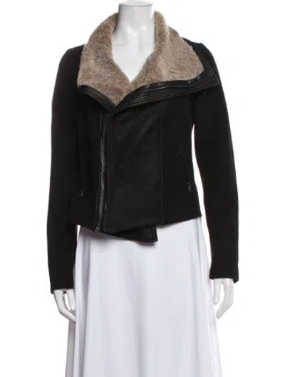 Pre-owned Vince Wool Biker Jacket In Black