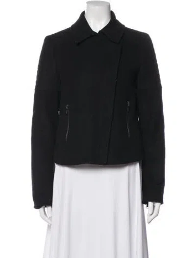 Pre-owned Vince Wool Biker Jacket In Black