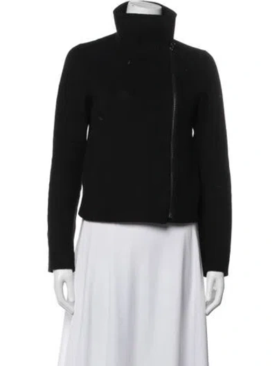 Pre-owned Vince Wool Biker Jacket In Black