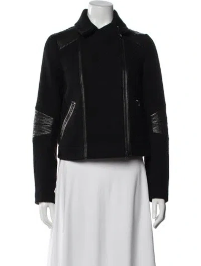 Pre-owned Vince Wool Biker Jacket In Black