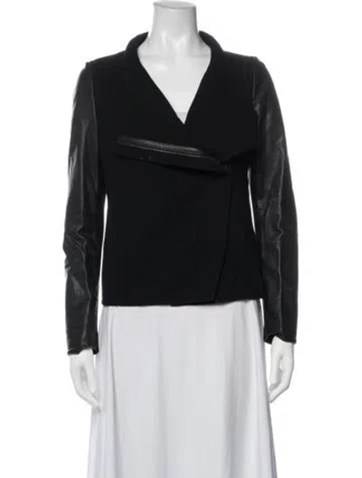 Pre-owned Vince Wool Biker Jacket In Black