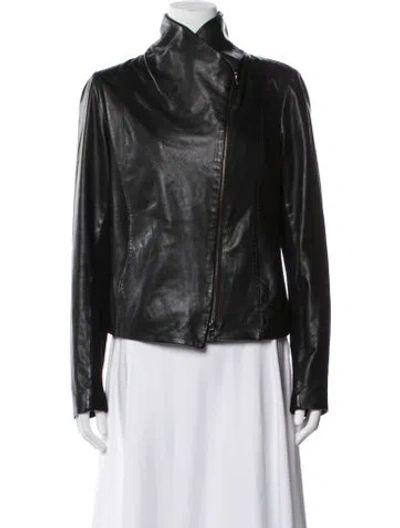 Pre-owned Vince Wool Biker Jacket In Black