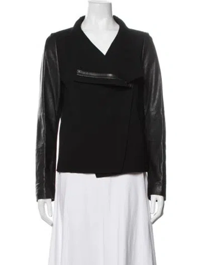 Pre-owned Vince Wool Biker Jacket In Black