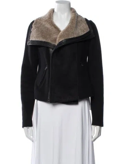 Pre-owned Vince Wool Biker Jacket In Black