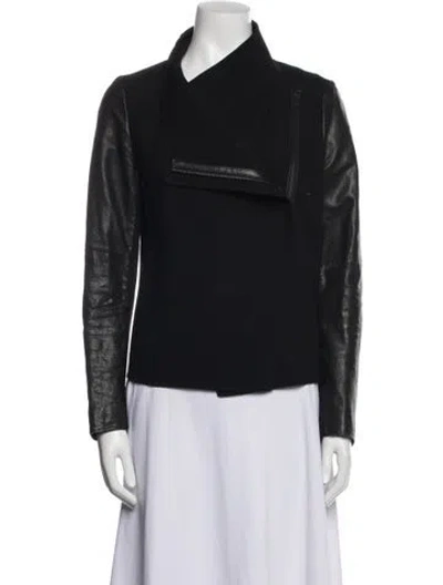 Pre-owned Vince Wool Biker Jacket In Blue