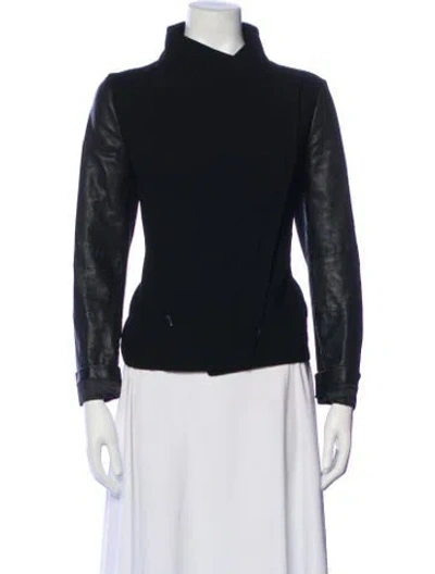 Pre-owned Vince Wool Biker Jacket In Blue