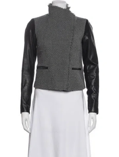 Pre-owned Vince Wool Biker Jacket In Gray