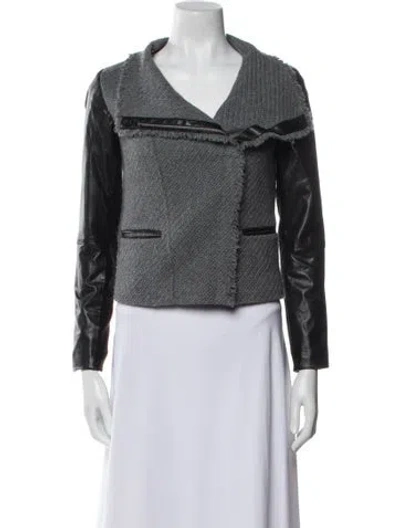 Pre-owned Vince Wool Biker Jacket In Gray