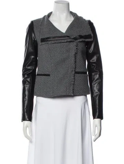 Pre-owned Vince Wool Biker Jacket In Gray