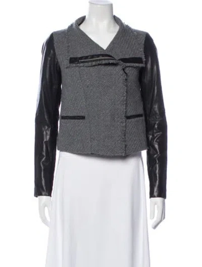 Pre-owned Vince Wool Biker Jacket In Gray