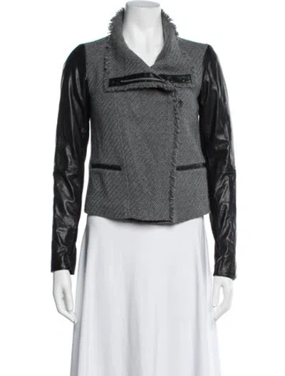Pre-owned Vince Wool Biker Jacket In Grey