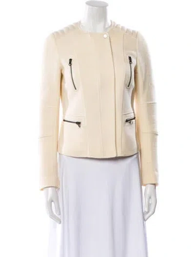 Pre-owned Vince Wool Biker Jacket In Neutral