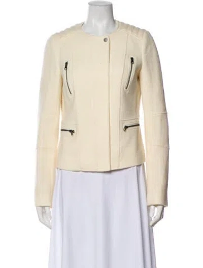 Pre-owned Vince Wool Biker Jacket In Neutral