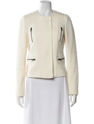 Pre-owned Vince Wool Biker Jacket In Neutral